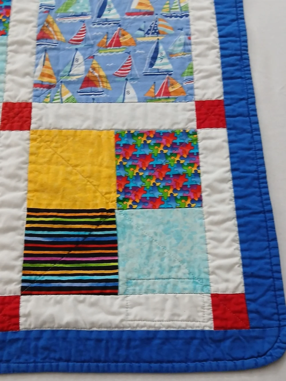 Handmade  Vintage Childs Nautical Quilt
